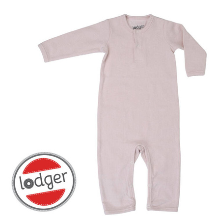 Lodger Pajacyk piżamka niemowlęca bawełniana jasny róż Basic Rib Tan r. 68