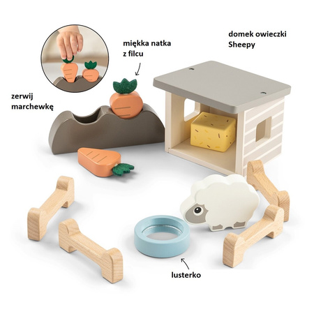 Done by Deer Zabawka Drewniana Mała Farma Owieczka Sheepy