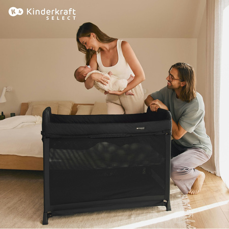 KinderKraft Moon Dream Łóżeczko Turystyczne Czarne