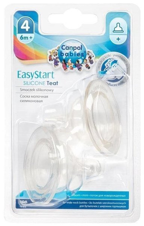 Canpol Babies Smoczki Silikon Do Butelki Szerokiej 2 szt Easystart 21/733 kaszka