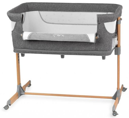 MoMi Smart Bed Łóżeczko Dostawne Kojec 4w1 Grey