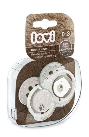 Lovi Dynamiczny Smoczek Uspokajający Silikonowy 0-3m 2szt. 22/863 Buddy Bear