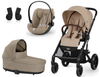 Cybex Balios S Lux 2.0 Wózek Głęboko-Spacerowy Almond Beige BLK + 	Cybex Cloud G I - Size Fotelik Samochodowy 0-13 kg + Adaptery