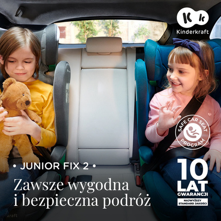 Kinderkraft Junior Fix 2 I-Size Fotelik Samochodowy 15-36kg 100-150cm Rocket Grey