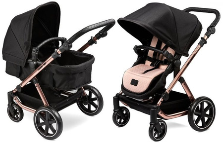 ABC Design Migno Wózek Głęboko-Spacerowy dla lalek  Diamond Edition - Rose Gold