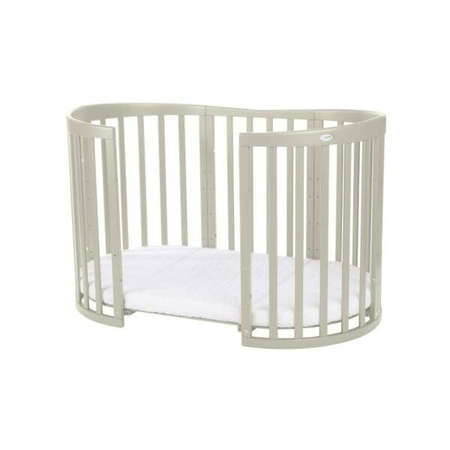 [OUTLET] Waldin Łóżeczko Dziecięce Owalne 7w1 z Materacem Oliwkowe