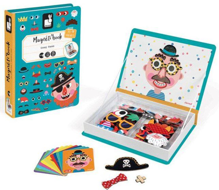 Janod Magnetibook Magnetyczna Układanka Śmieszne Buzie Chłopiec