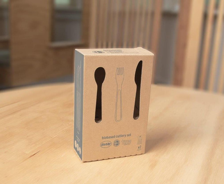 Dantoy TINY BIObased Sztućce dla dzieci 2set Mocca/Olive