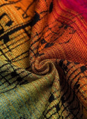 LennyLamb Chusta Kółkowa Splot Żakardowy Noszenia Dzieci Symfonia Tęczowa Dark  1,8m 100% Bawełna