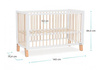 Kinderkraft Lunky XL Łóżeczko Drewniane Barierka White