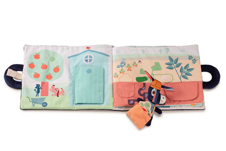 LILLIPUTIENS Miękka książeczka aktywizująca "Osiołek Ignace na farmie" 18 m+