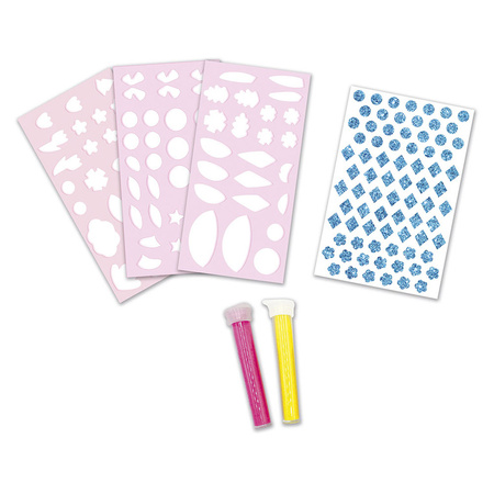 Janod Zestaw kreatywny Naklejki piankowe i fluorescencyjne piaski Leśni przyjaciele 6+