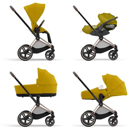 [OUTLET] Cybex Priam 4.0 Mustard Yellow - stelaż Chrome Black