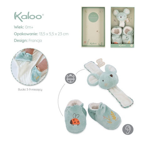 Kaloo Zestaw Prezentowy 2 w 1 Myszka Petites Chansons Niebieski