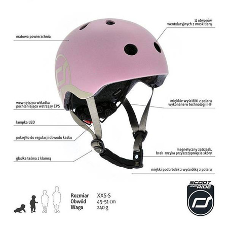 Scootandride Kask XXS-S Dla Dziecki 1-5 Lat  Rose