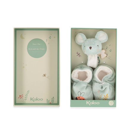 Kaloo Zestaw Prezentowy 2 w 1 Myszka Petites Chansons Niebieski
