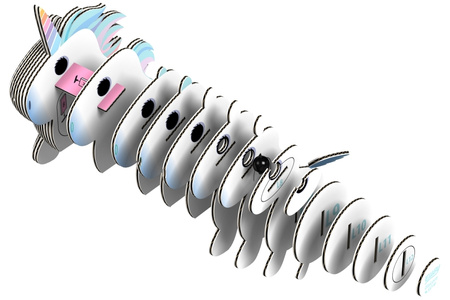 Eugy Eko 3D Układanka Błękitny Jednorożec