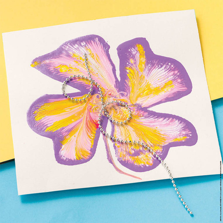 Janod Zestaw kreatywny Malowanie łańcuszkiem Pouring painting Kwiaty I love creativity 8+