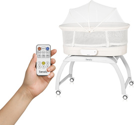 Lionelo Coral - łóżeczko, kołyska 2w1 z funkcją wagi | White