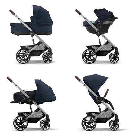 [OUTLET] Cybex Balios S Lux Wózek Głęboko-Spacerowy Ocean Blue Rama Srebrna 