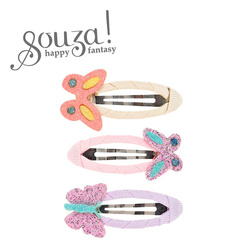 Souza! Spinki do włosów owinięte wstążką z brokatowymi motylami Xeni 2 szt.