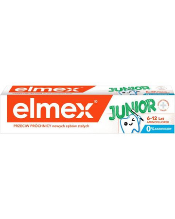 ELMEX Junior Pasta Do Zębów Dla Dzieci z Aminofluorkiem 6-12 LAT  75 ML