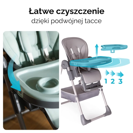 Kidnort Jordgubbe Krzesełko do Karmienia Szare