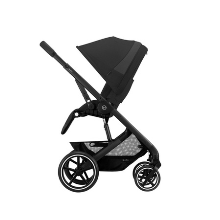 Cybex Balios S Lux Wózek Głęboko-Spacerowy Moon Black 2023 Rama Czarna + Cybex Aton B2 i-Size 0-13kg + Baza One Volcano Black