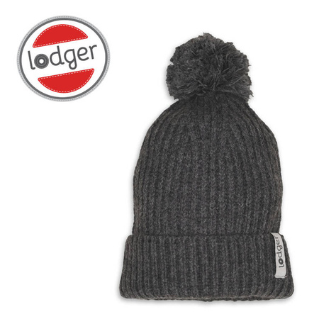 Lodger Czapeczka z wełny merino 100% grafitowa Pigeon 6-12m