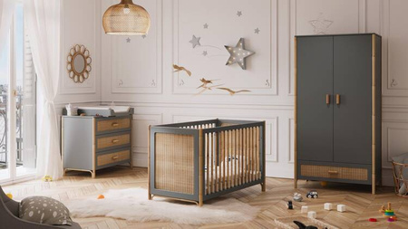 Theo Bebe Oceania Łóżeczko Ratanowe 60x120cm Silex