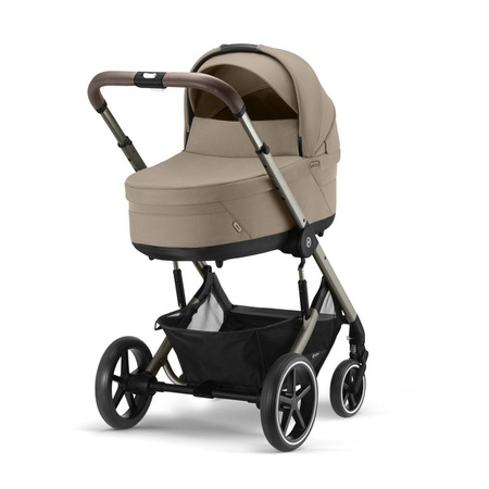 Cybex Balios S Lux 2.0 Wózek Głęboko-Spacerowy Almond Beige + Cybex Aton B2 i-Size Fotelik Samochodowy 0-13kg + Baza One Volcano Black	