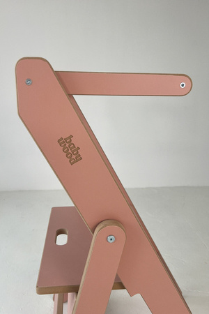 Baby Wood Kitchen Helper Składany Różowy