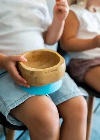 Eco Rascals Miseczka Bambusowa z Przyssawką i Łyżeczką  Żółty
