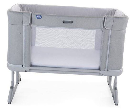 Chicco Next2Me Forever Łóżeczko Dostawne 3w1 do 22kg Moon Grey + Prześcieradło 2szt Pink Pois