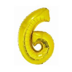 Godan Balon Cyfra 6 Złoty 76 Cm