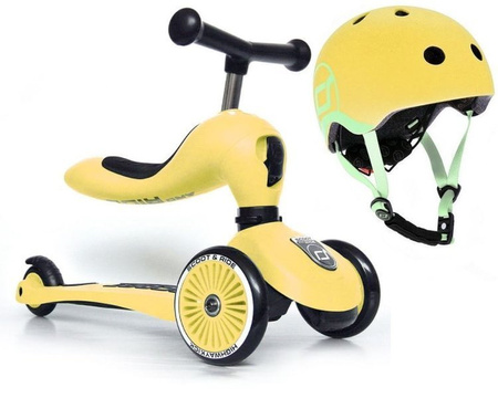 Scootandride Highwaykick 1 2w1 Jeździk i Hulajnoga 1-5 Lat + Kask XXS-S Dla Dzieci 1-5 Lat Kiwi Lemon
