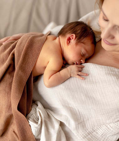 Puuki Yarnami Cozy Kocyk z Wełny Merino - Cynamonowy