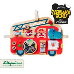 Lilliputiens Drewniana Tablica Manipulacyjna Wóz Strażacki Nosorożec Marius 9m+
