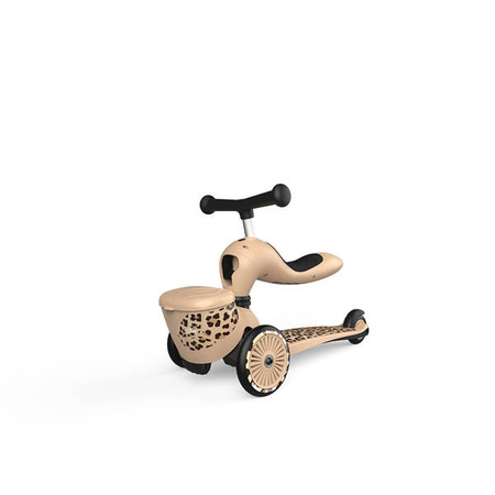 Scootandride Highwaykick 1 Lifestyle 2w1 Jeżdzik i Hulajnoga Trójkołowa z Zamykanym Schowkiem 1-5 lat Leopard