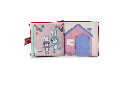 LILLIPUTIENS Miękka mini-książeczka wielofunkcyjna z silikonowym gryzakiem Czerwony Kapturek 6 m+