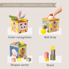 Taf Toys Pojemnik Zabawa i Odkrywanie Sensoryczna Kostka Edukacyjna 12m+ z chustkami