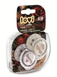 Lovi Dynamiczny Smoczek Uspokajający Silikonowy 6-18m 2szt. 22/868 I Love
