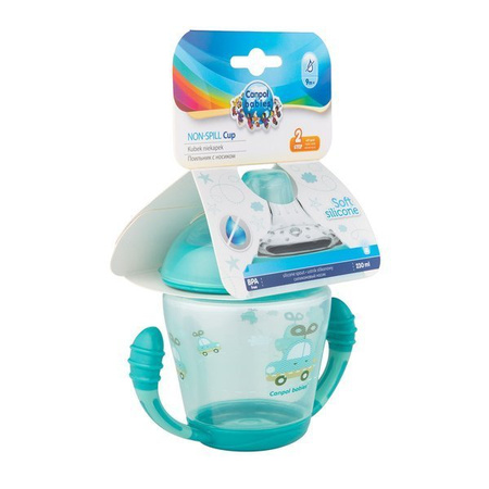 Canpol Babies Toys Kubek Niekapek Miękki Silikonowy Ustnik 230ml  56/502_tur Turkusowy