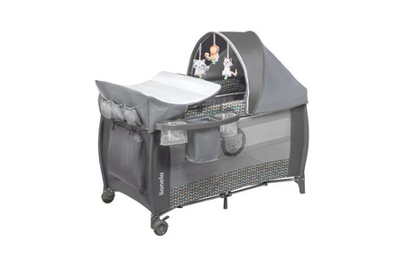 Lionelo Sven Plus Łóżeczko Turystyczne Grey Scandi