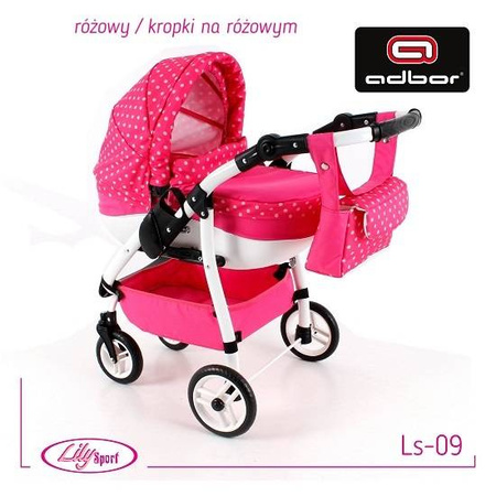 Adbor Lily Wózek dla Lalek Sport Różowy Ls-09