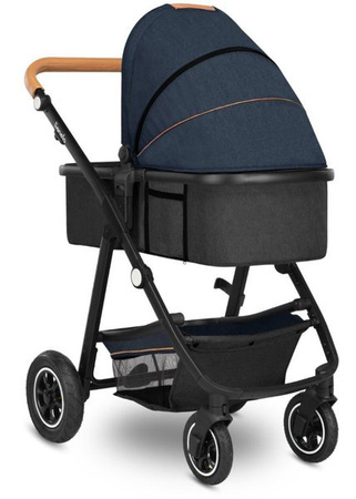 Lionelo Amber Wózek Głęboko-Spacerowy + Lionelo Astrid Fotelik Samochodowy 0-13 kg Zestaw 3w1 Blue Navy