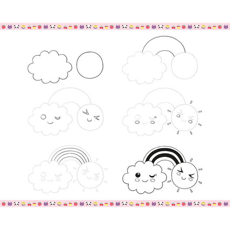 Janod Zestaw kreatywny Rysowanie krok po kroku Modele kawaii 20 rysunków 7+