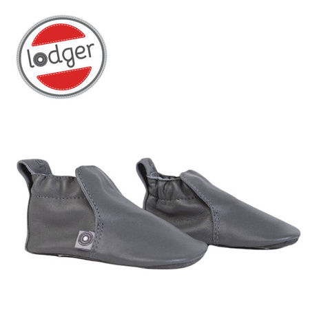 Lodger Skórzane buciki dla niemowląt szare Stepper Gunmetal r. 20