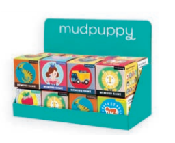 POS Mudpuppy ekspozytor na Gra Mini Memory, Naklejki na rolce W 30½ x H 25 x D 16 cm