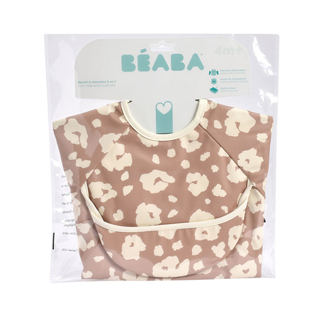 Beaba Śliniak 2w1 z odpinanym długim rękawem Savannah bloom